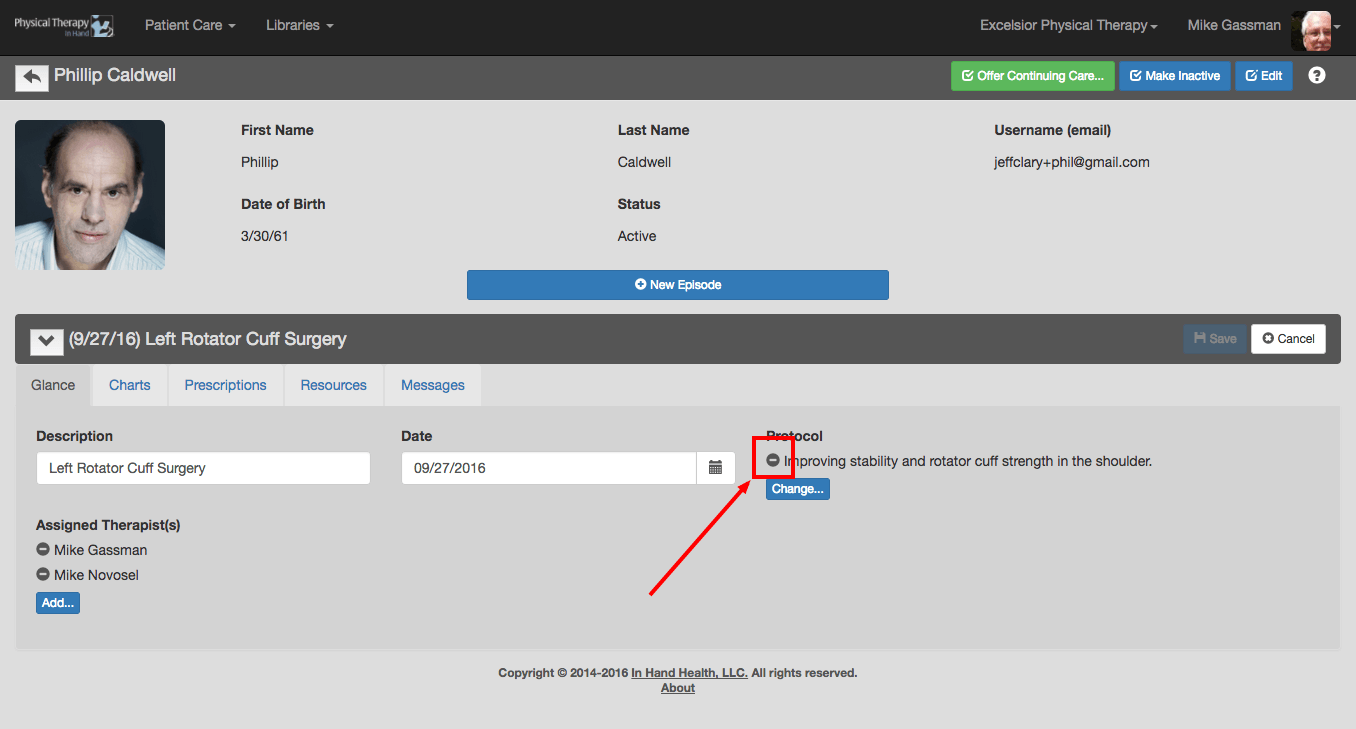 Protocols Remove From Patient Record In Hand Health